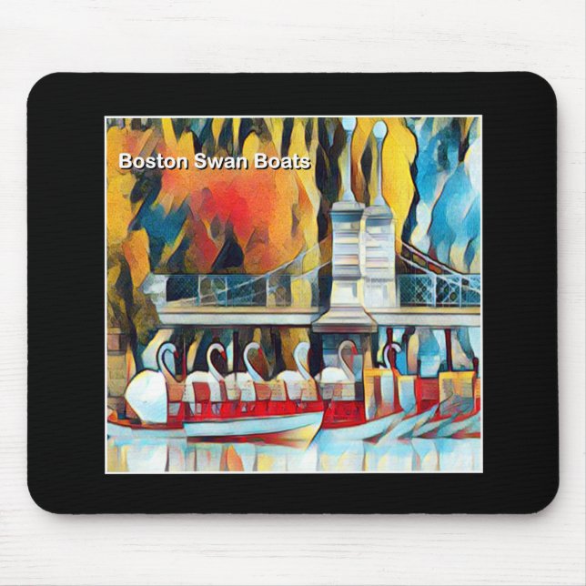 Mousepad Art Deco Boston Swan Boats (Frente)