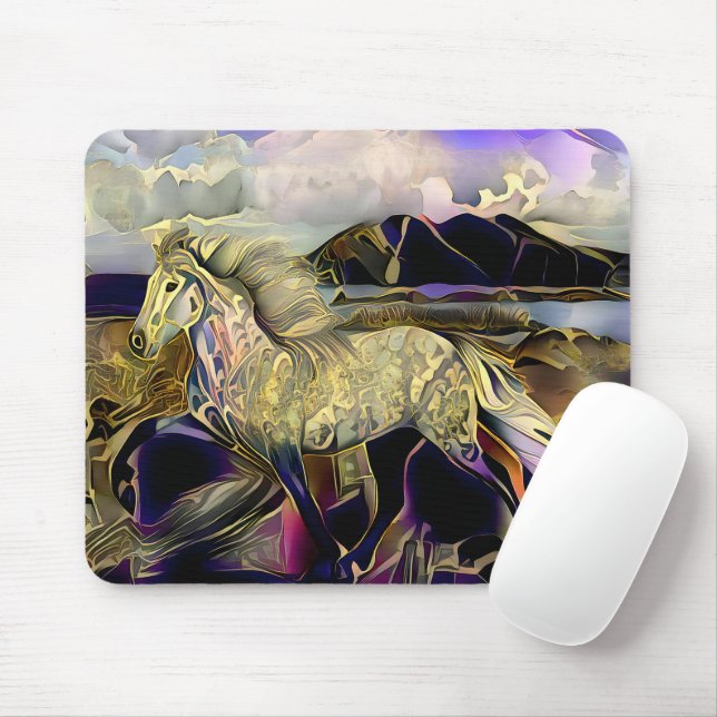 Mousepad Art Deco Cavalo Islandês (Com mouse)