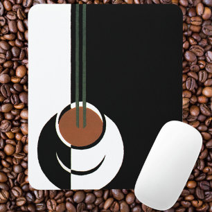 Mousepad Art deco do vintage, chávena de café com vapor