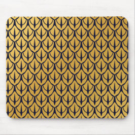 Mousepad Art Deco Dragon Scales - Blue and Gold Scales