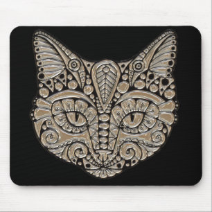 Mousepad Art deco gold e black Egypt style cat