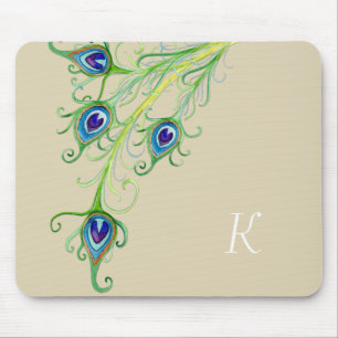 Mousepad Art Deco Nouveau Estilo Peacock Penas