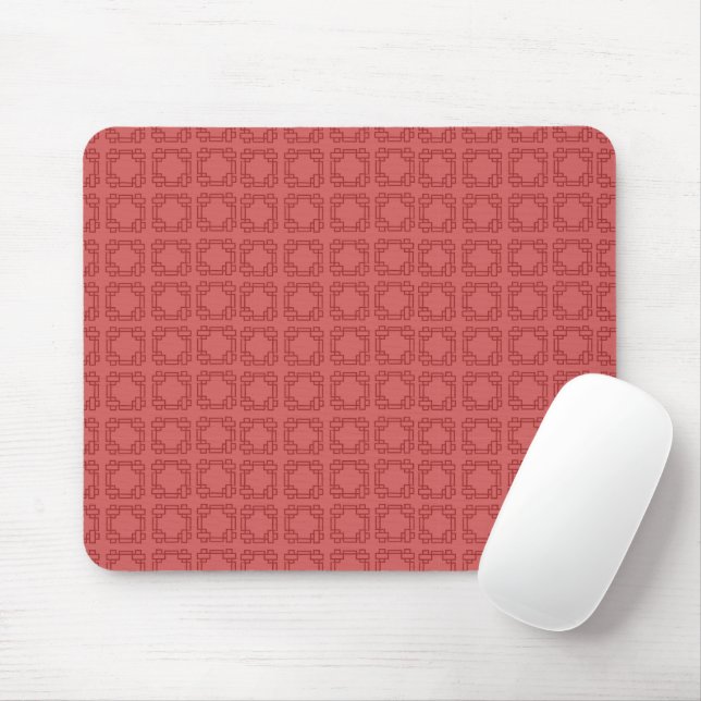 Mousepad Art Deco Red Squares (Com mouse)