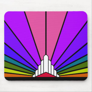 Mousepad Art deco sun no arco-íris