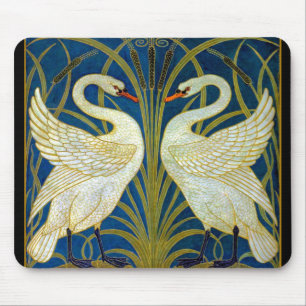 Mousepad Art Deco Swans