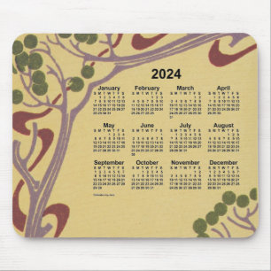 Mousepad Art Nouveau 2024 Calendário de Janz
