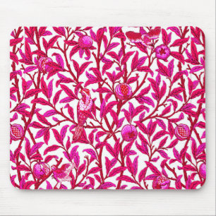 Mousepad Art Nouveau Bird e Pomegranato, Fuchsia Rosa
