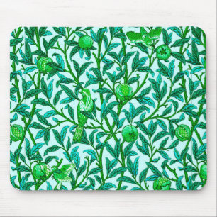 Mousepad Art Nouveau Bird e Pomegranato, Turquoise & Aqua