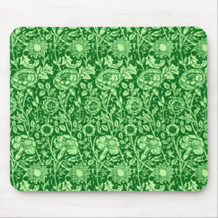 Mousepad Art Nouveau Carnação Damask, Emerald Green