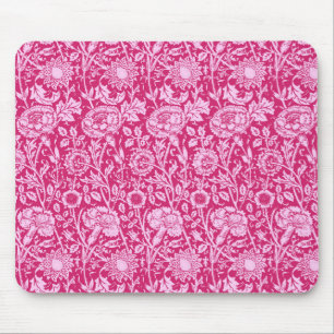 Mousepad Art Nouveau Carnação Damask, Fuchsia Rosa