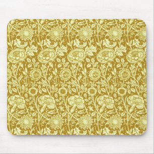 Mousepad Art Nouveau Carnação Damask, Mostarda e Amarelo