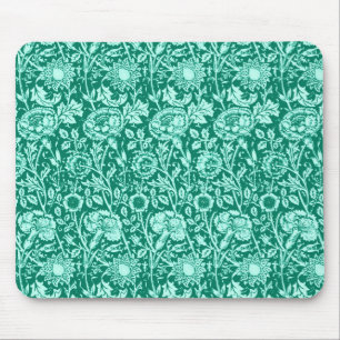 Mousepad Art Nouveau Carnação Damask, Turquoise e Aqua