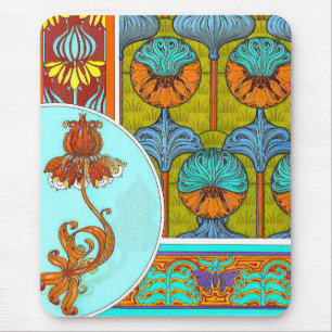 Mousepad Art nouveau floral