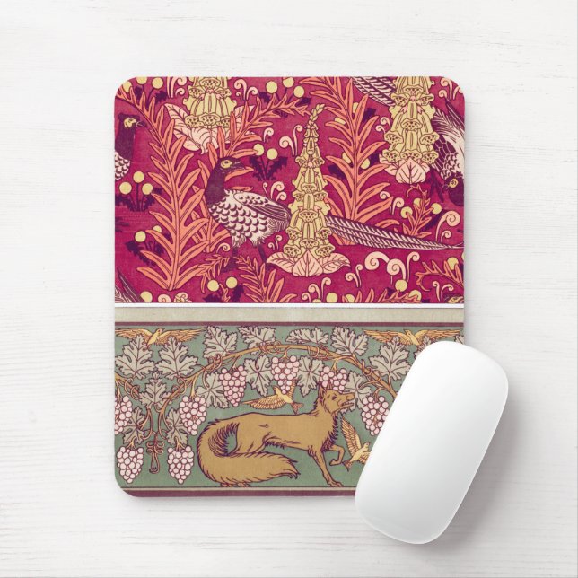 Mousepad Art nouveau fox faasant Foxglove verneuil (Com mouse)