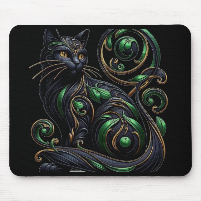 Mousepad Art nouveau Pad de Rato Negro (Frente)