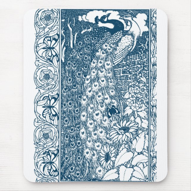 Mousepad Art Nouveau Peacock (Frente)
