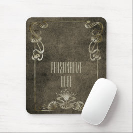 Mousepad Art nouveau suede parece um lótus marrom elegante