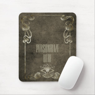 Mousepad Art nouveau suede parece um lótus marrom elegante