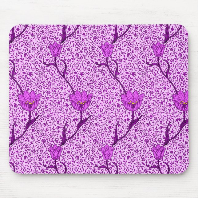 Mousepad Art Nouveau Tulip Damask, Violet e Orchid (Frente)