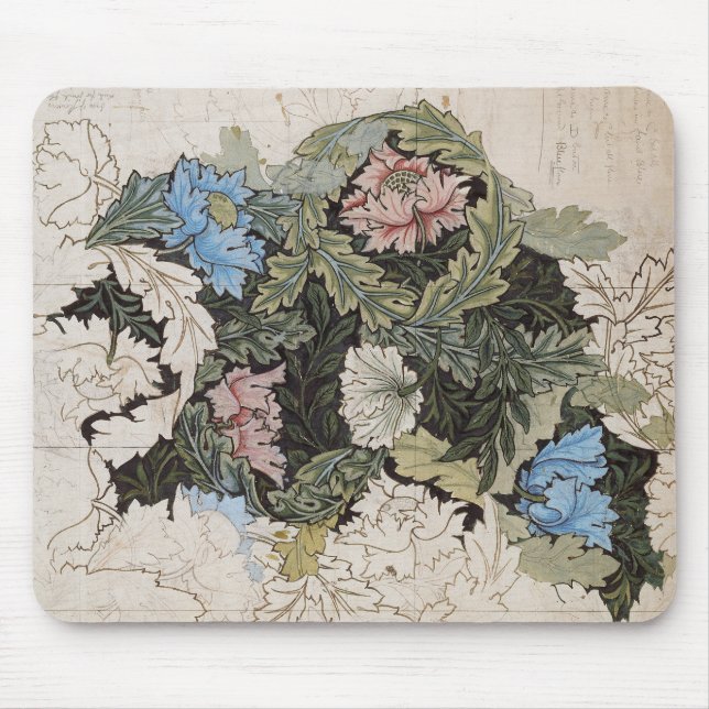 Mousepad Art nouveau william morris esboço floral (Frente)