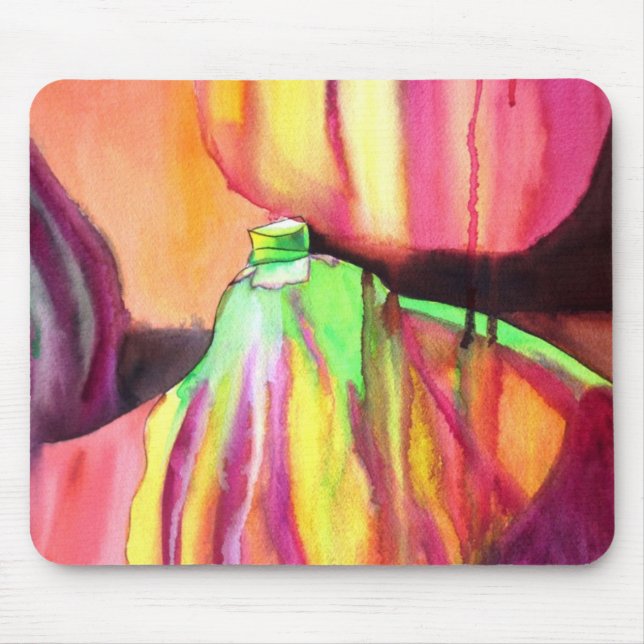 Mousepad Arte a aquarela de figuras roxas (Frente)