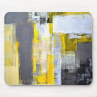 Mousepad Arte abstracta cinzenta e amarela "ocupada,