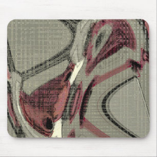 Mousepad Arte abstracta cinzenta e vermelha