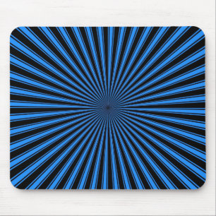 Mousepad Arte abstracta listrada Funky azul e preta