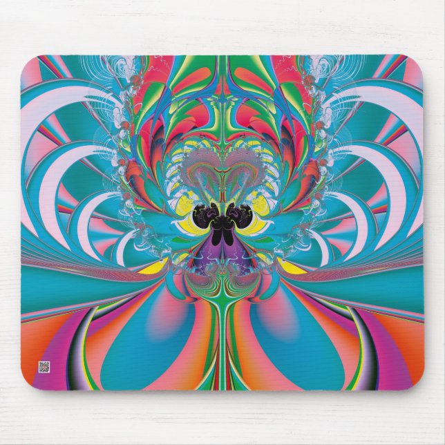 Mousepad Arte Abstrata Borboleta de Verão (Frente)