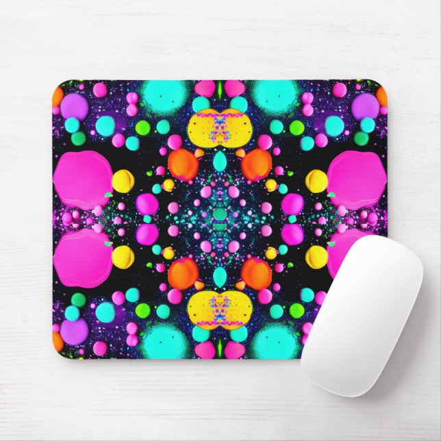 Mousepad arte abstrata brilhante (Com mouse)