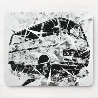 Mousepad Arte abstrata de rua urbana Van vintage quebrada