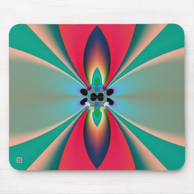 Mousepad Arte abstrata de simetria de espelho coral turques (Frente)