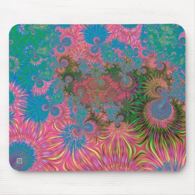 Mousepad Arte Abstrata Fractal de Recife de Coral (Frente)