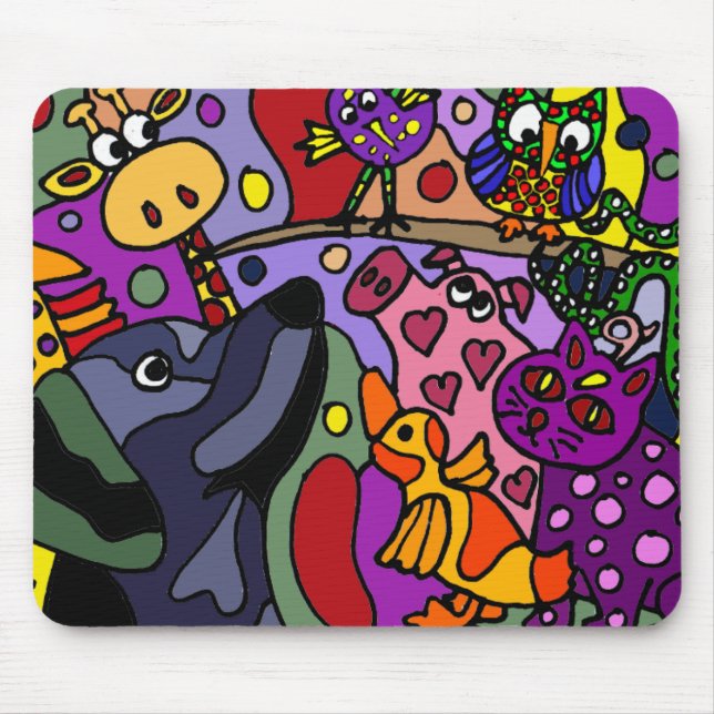 Mousepad Arte abstrata impressionante dos animais (Frente)