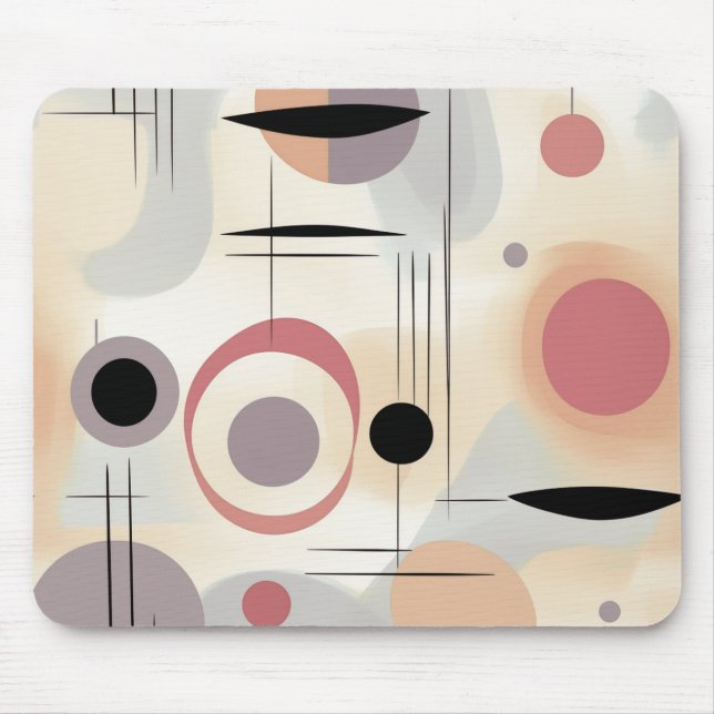 Mousepad Arte abstrata moderna de meados do século (Frente)