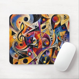 Mousepad Arte Abstrata Musical Estilo Kandinsky