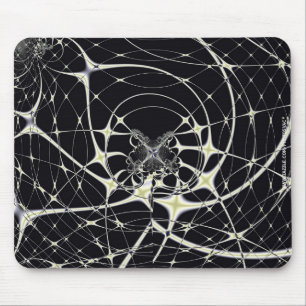 Mousepad Arte Abstrata Teia de Aranha Dourada