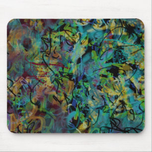 Mousepad Arte Abstrato Rabiscado Multicolorido