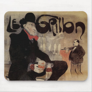 Mousepad Arte Antiga Arte Nova Le Grillon, Homem Bebendo Ce