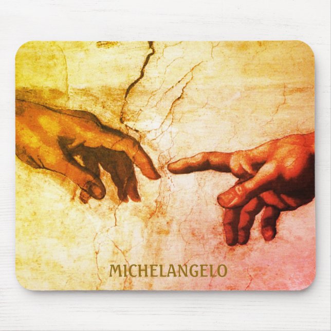 Mousepad Arte Antiga das Mãos de Michelangelo (Frente)