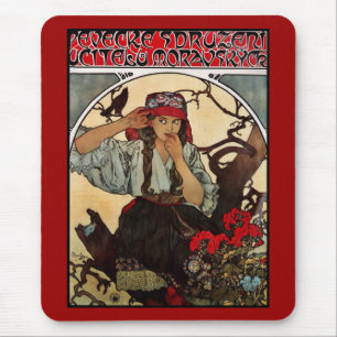 Mousepad Arte Antigo Alfons Mucha Professor Moravo