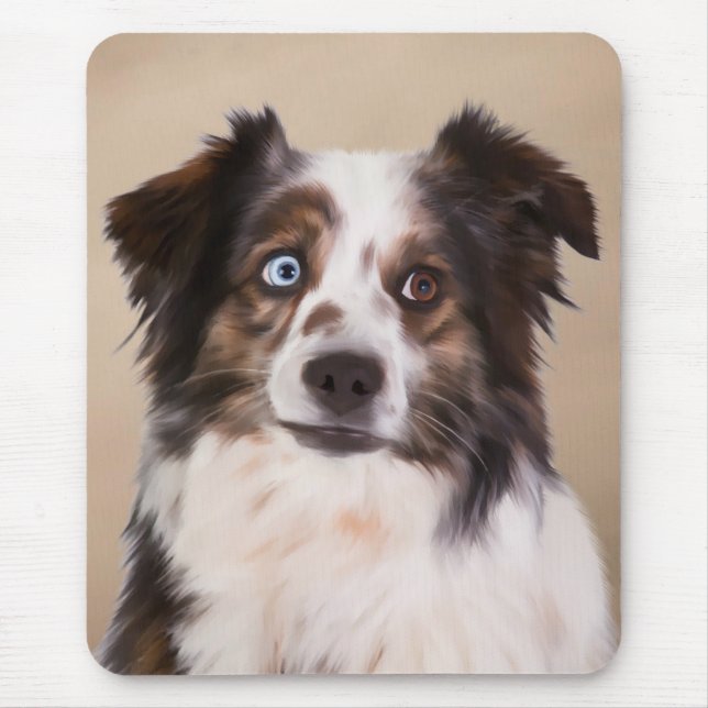 Mousepad Arte Australiana de Pintura a Óleo de Cachorro (Frente)