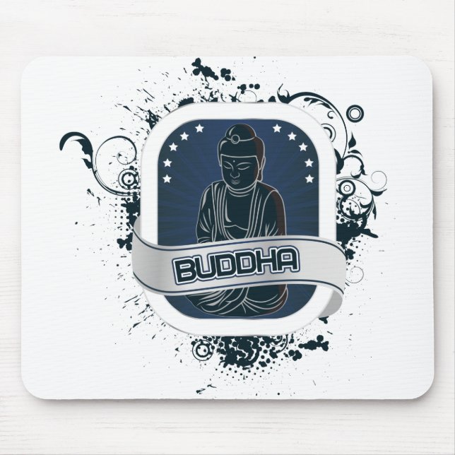Mousepad Arte azul de Buddha (Frente)