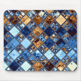 Mousepad Arte azul do original do teste padrão de mosaico