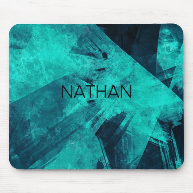 Mousepad Arte Azul legal Abstrato Jagged Personalizada (Frente)