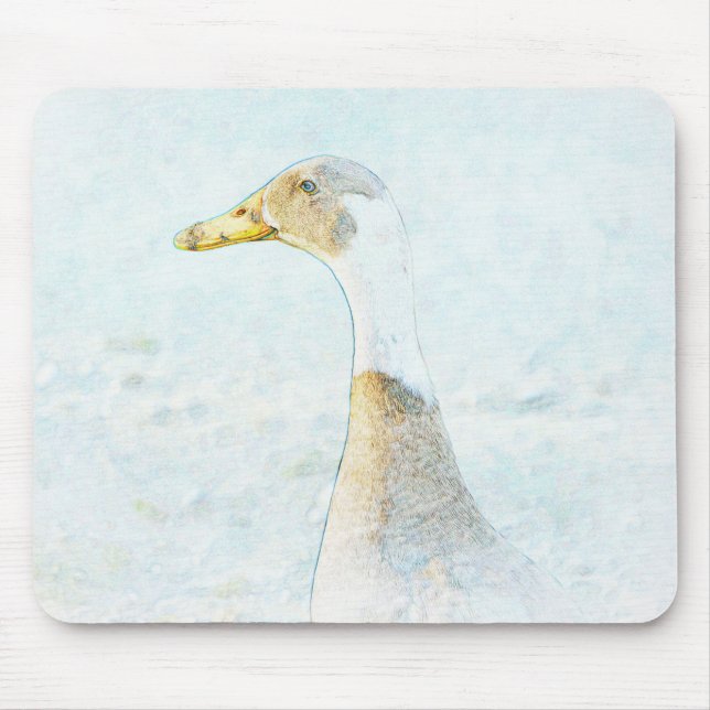 Mousepad Arte bonito com Pato no Pad Azul (Frente)