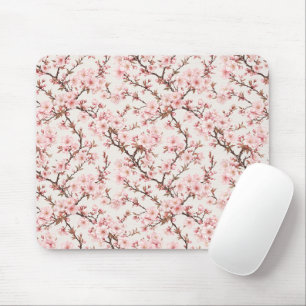 Mousepad Arte Botânica da Flor de Cerejeira Arejada