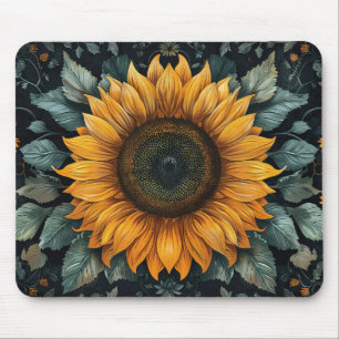 Mousepad Arte Botânica De Girassol Itriciada