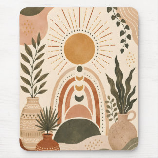 Mousepad Arte Botânica e Sol Boho