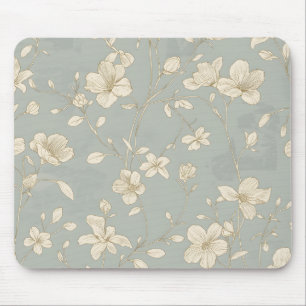 Mousepad Arte Botânica Vintage Elegante em Linha